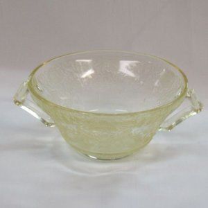 Hazel Atlas Depression Glass Yellow Florentine No. 2 4 3/4 In 2-Hdld Cream Soup